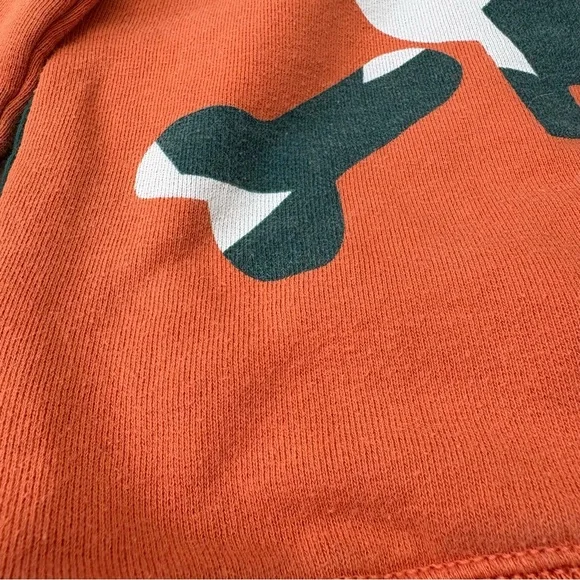 Mini Boden Boys Girls Star Skull Crossbone Orange Zip Up Hoodie 2-3y - Picture 5 of 7